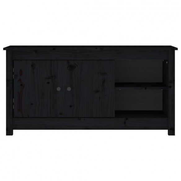 Meuble TV Noir 103x36,5x52 cm Bois de pin massif