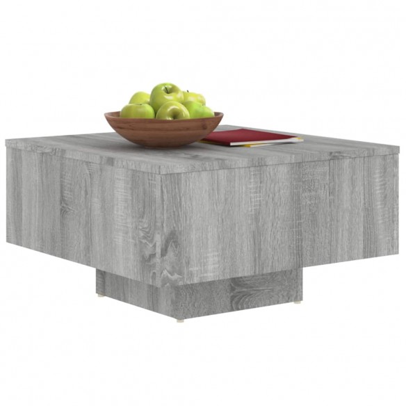 Table basse Sonoma gris 60x60x31,5 cm Bois d'ingénierie