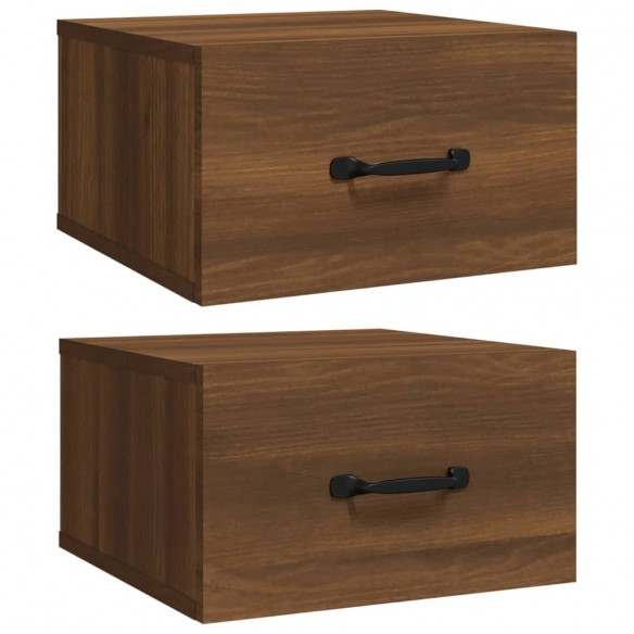 Tables de chevet murales 2 pcs Chêne marron 35x35x20 cm