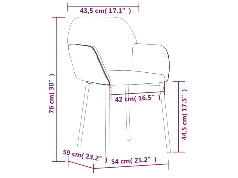 Chaises à manger lot de 2 Gris clair Velours