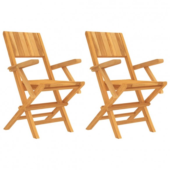 Chaises de jardin pliantes 2 pcs 55x61x90 cm bois massif teck