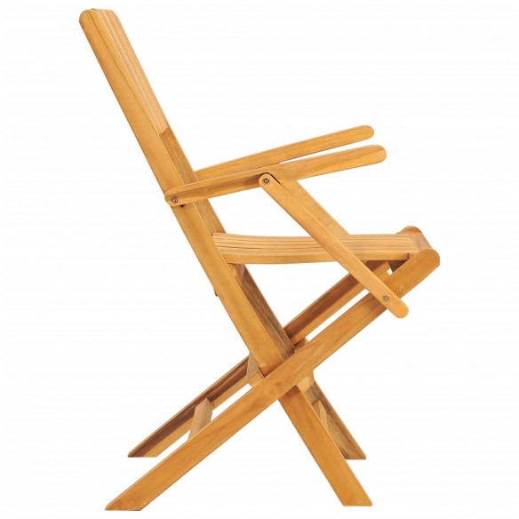 Chaises de jardin pliantes 2 pcs 55x61x90 cm bois massif teck