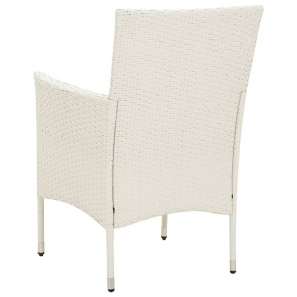 Chaises de jardin avec coussins 2 pcs Résine tressée Blanc