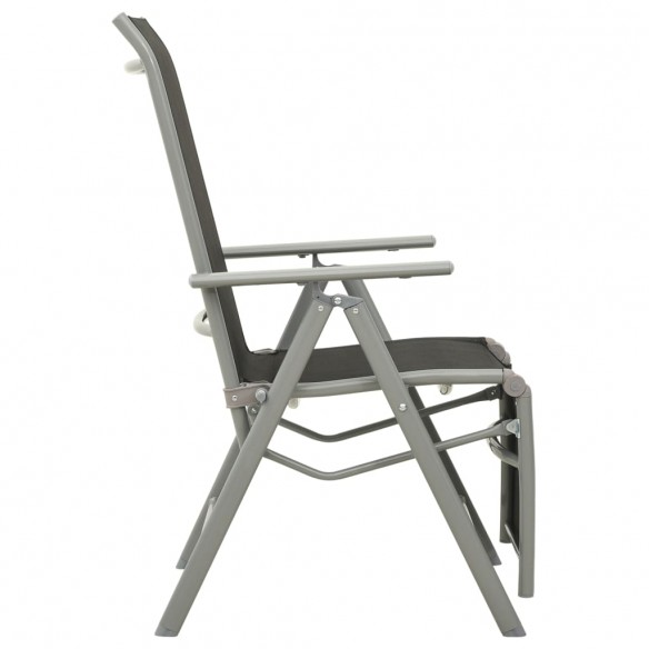 Chaise de jardin inclinable Textilène et aluminium Argenté