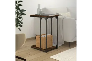 Table d'appoint Chêne fumé 40x30x60 cm 