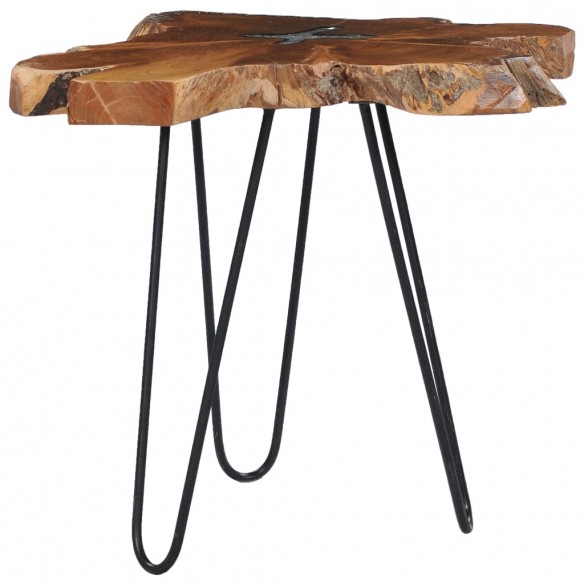 Table basse 70 x 45 cm Bois de teck massif et polyrésine