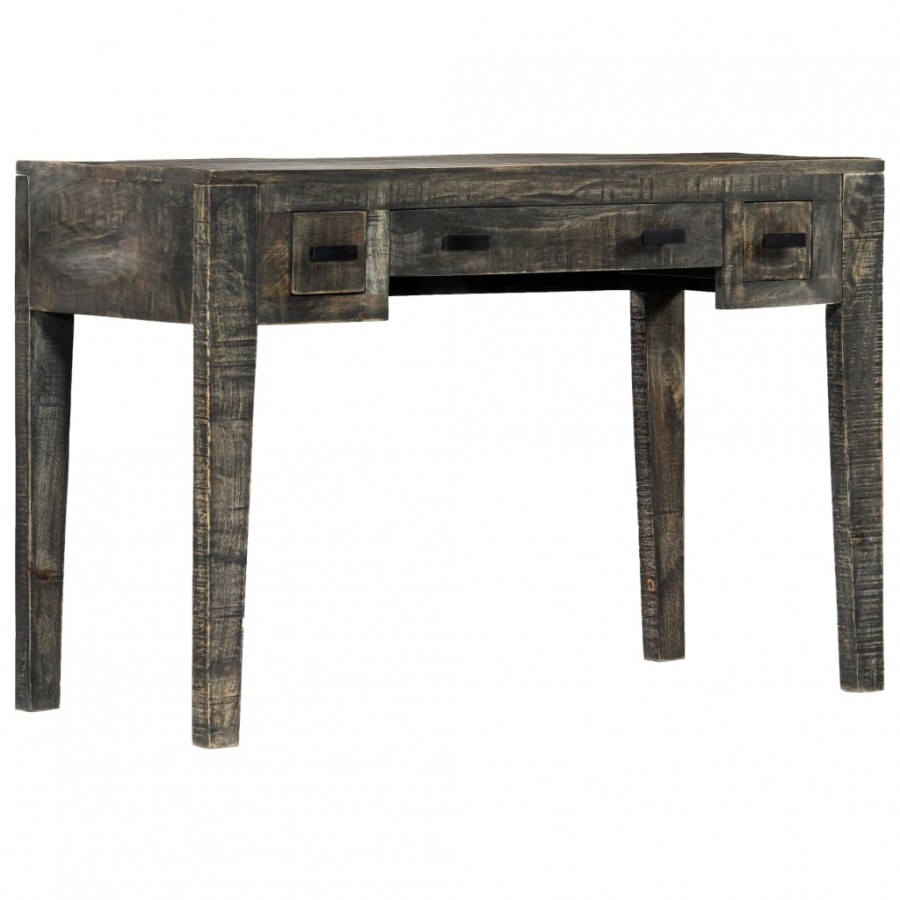 Bureau Noir 110 x 50 x 75 cm Bois de manguier massif