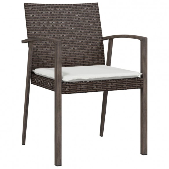 Chaises de jardin coussins lot de 6 marron 56,5x57x83 cm rotin