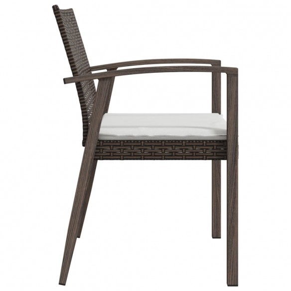 Chaises de jardin coussins lot de 6 marron 56,5x57x83 cm rotin