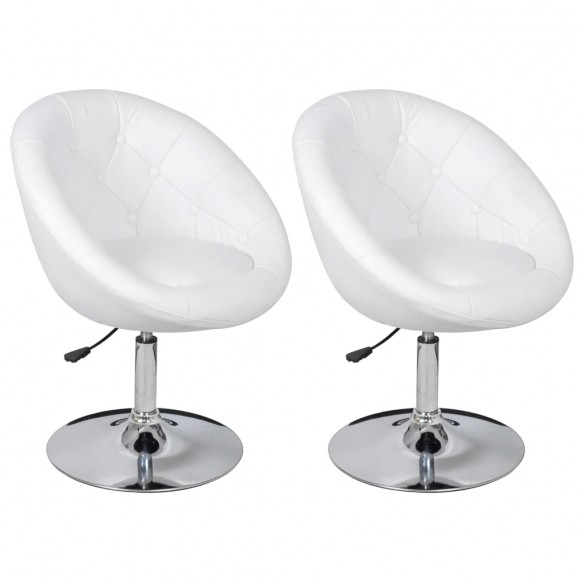 Tabourets de bar 2 pcs blanc similicuir