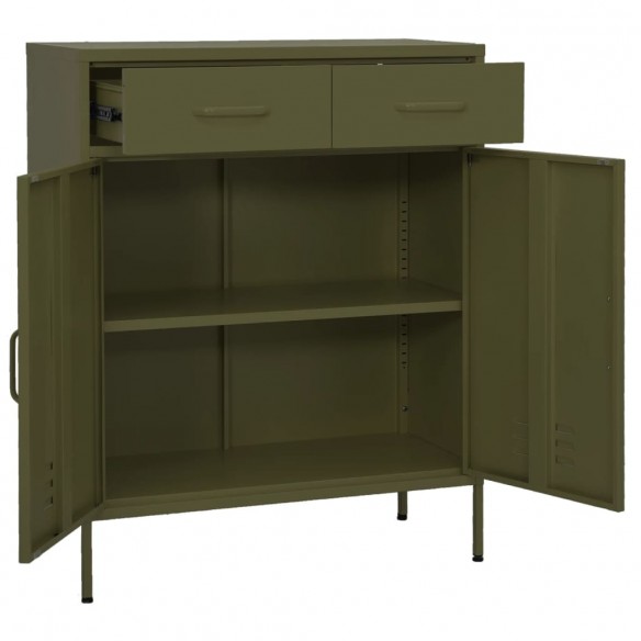 Armoire de rangement Vert olive 80x35x101,5 cm Acier