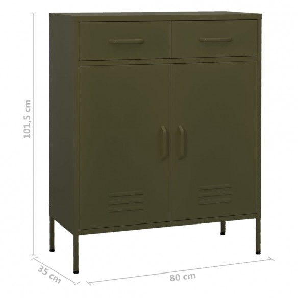 Armoire de rangement Vert olive 80x35x101,5 cm Acier