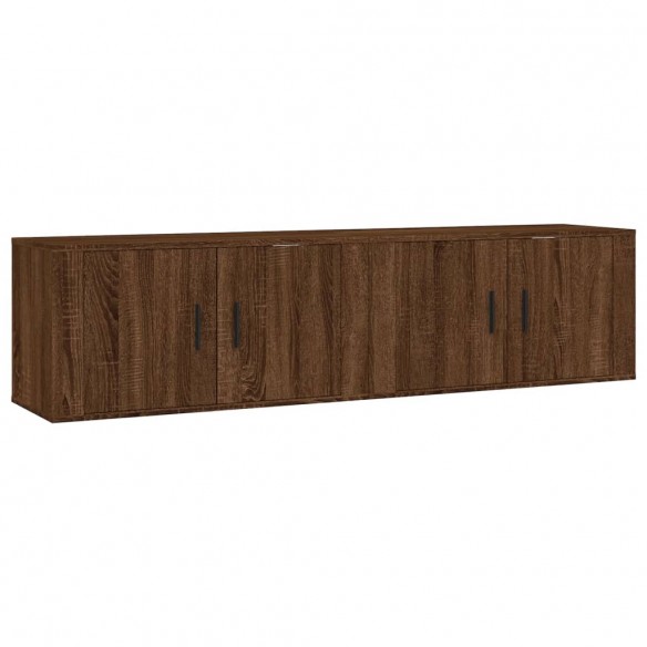 Meubles TV muraux 2 pcs chêne marron 80x34,5x40 cm