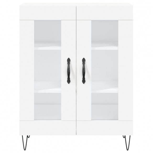 Buffet haut Blanc 69,5x34x180 cm Bois d'ingénierie