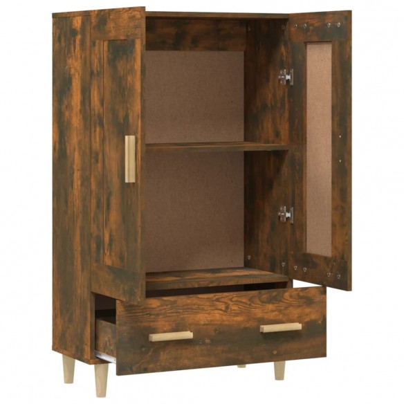 Buffet haut Chêne fumé 70x31x115 cm Bois d'ingénierie