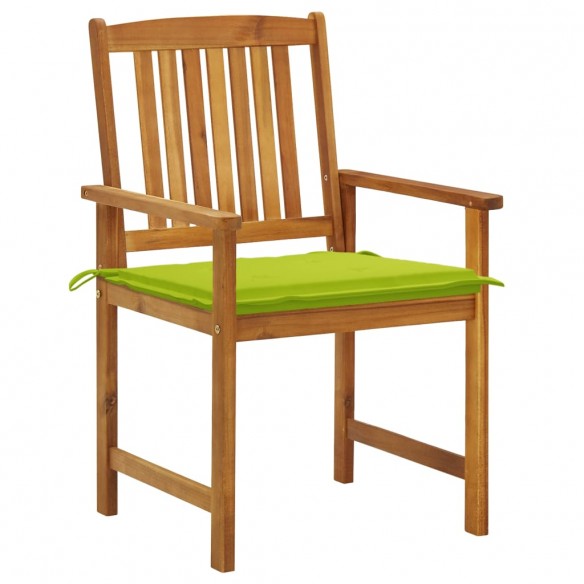 Chaises de jardin avec coussins 8 pcs Bois d'acacia solide