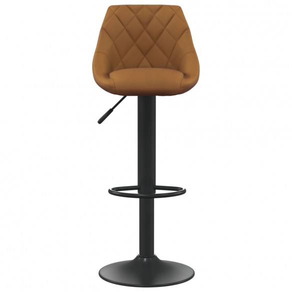 Tabourets de bar lot de 2 marron velours