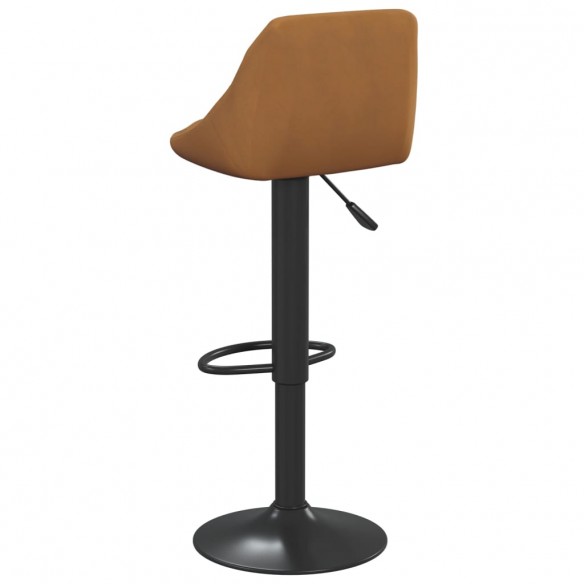 Tabourets de bar lot de 2 marron velours