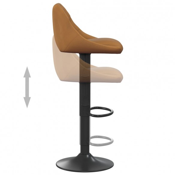 Tabourets de bar lot de 2 marron velours