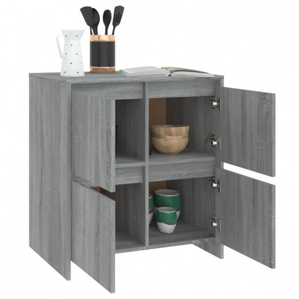 Buffets 2 pcs Sonoma gris 70x41x75 cm Aggloméré