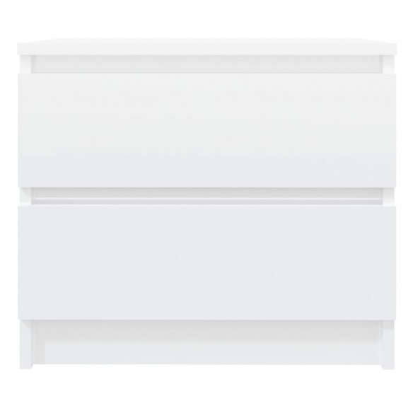 Tables de chevet 2 pcs Blanc brillant 50x39x43,5 cm Aggloméré