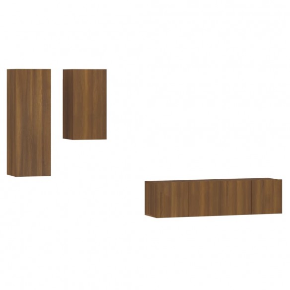 Ensemble de meubles TV 4 pcs Chêne marron Bois d'ingénierie