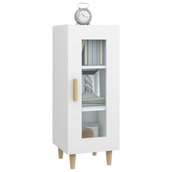 Buffet Blanc brillant 34,5x34x90 cm Bois d'ingénierie