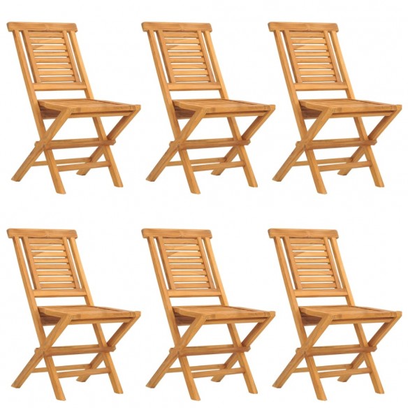 Chaises de jardin pliantes 6 pcs 47x63x90 cm bois massif teck