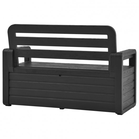 Banc de rangement de jardin 132,5 cm Plastique Anthracite