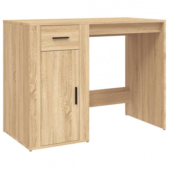 Bureau avec armoire chêne sonoma bois d'ingénierie