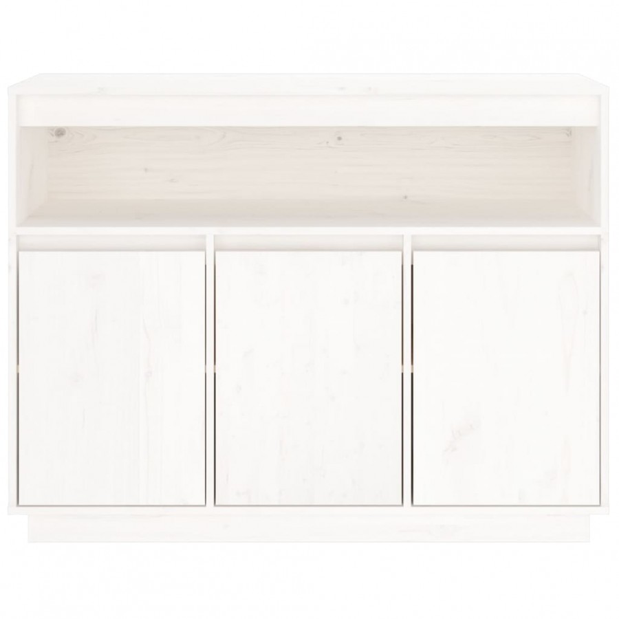 Buffet Blanc 104,5x34x80 cm Bois massif de pin