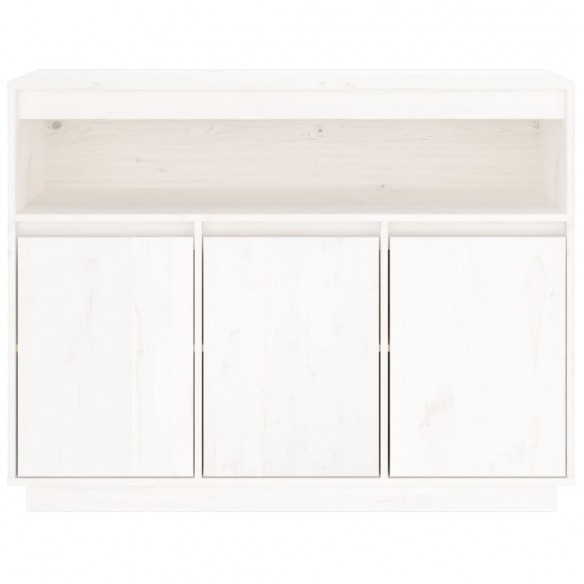 Buffet Blanc 104,5x34x80 cm Bois massif de pin