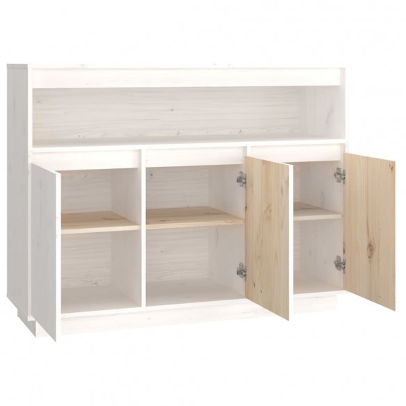 Buffet Blanc 104,5x34x80 cm Bois massif de pin