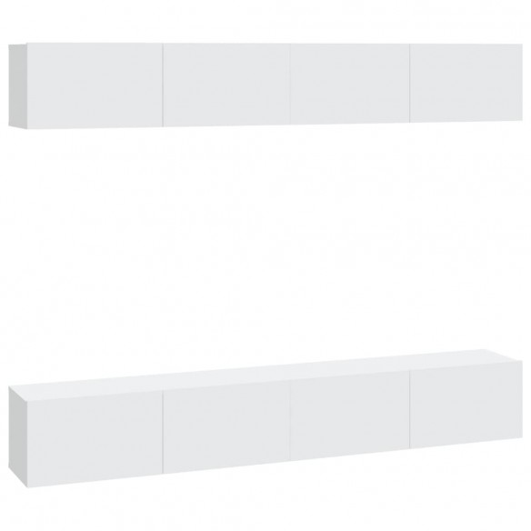 Meubles TV muraux 4 pcs Blanc 100x30x30 cm