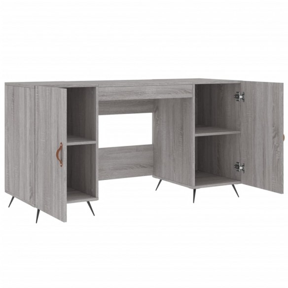 Bureau sonoma gris 140x50x75 cm bois d'ingénierie