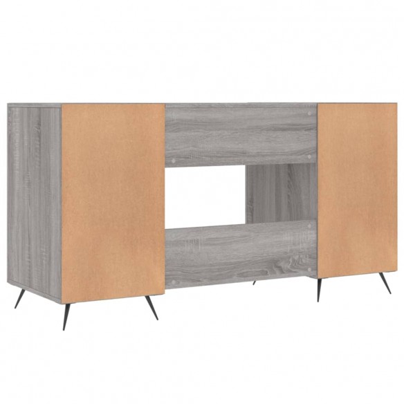 Bureau sonoma gris 140x50x75 cm bois d'ingénierie