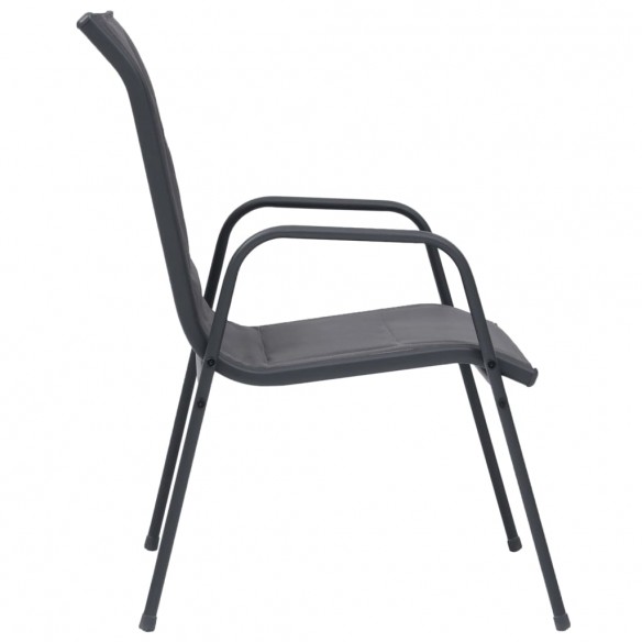 Chaises empilables de jardin 4pcs Acier et textilène Anthracite