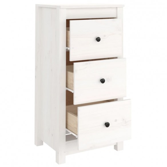 Buffets 2 pcs Blanc 40x35x80 cm Bois massif de pin