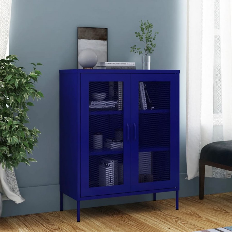 Armoire de rangement Bleu marine 80x35x101,5 cm Acier