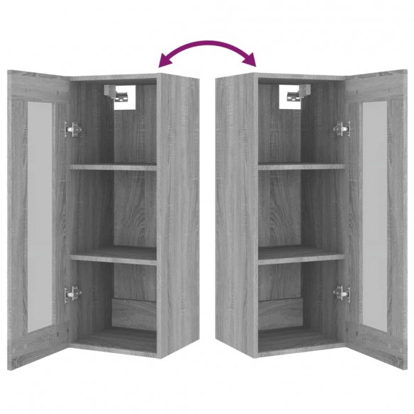 Armoire murale suspendue Sonoma gris 34,5x34x90 cm