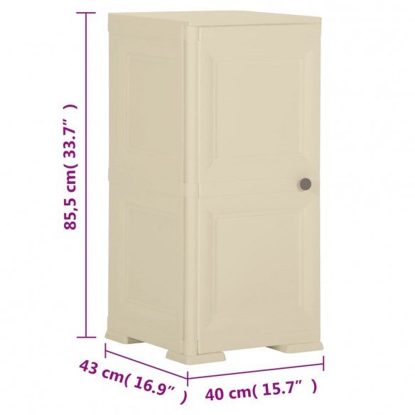 Armoire plastique 40x43x85,5 cm design de bois blanc angora