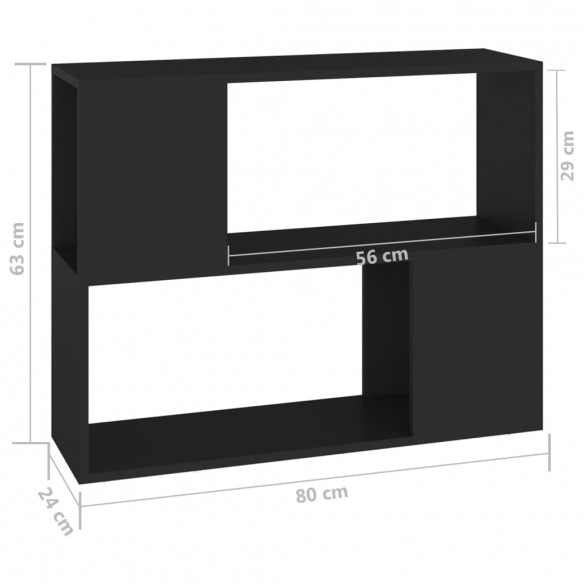 Meuble TV Noir 80x24x63 cm Aggloméré