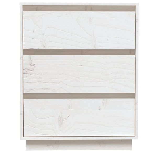 Buffet Blanc 60x34x75 cm Bois massif de pin