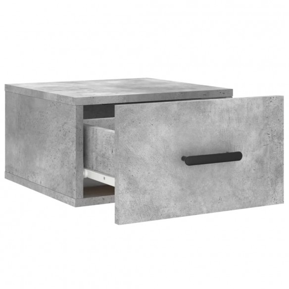 Table de chevet murale gris béton 35x35x20 cm