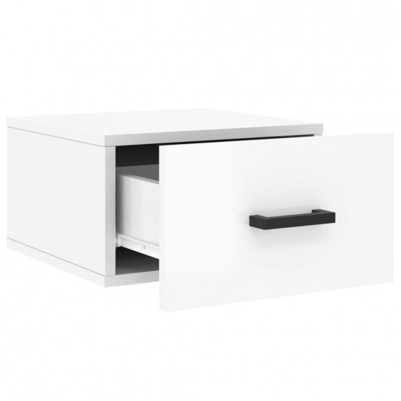 Tables de chevet murales 2 pcs blanc brillant 35x35x20 cm