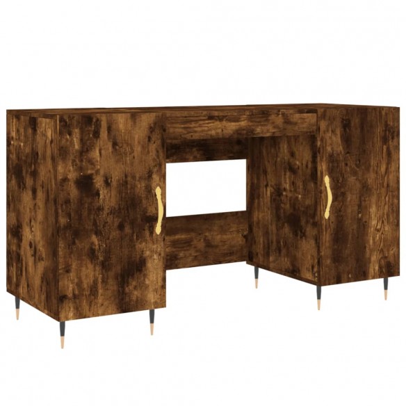 Bureau chêne fumé 140x50x75 cm bois d'ingénierie