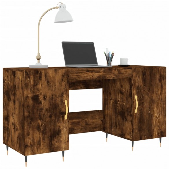 Bureau chêne fumé 140x50x75 cm bois d'ingénierie