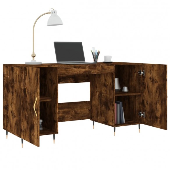 Bureau chêne fumé 140x50x75 cm bois d'ingénierie