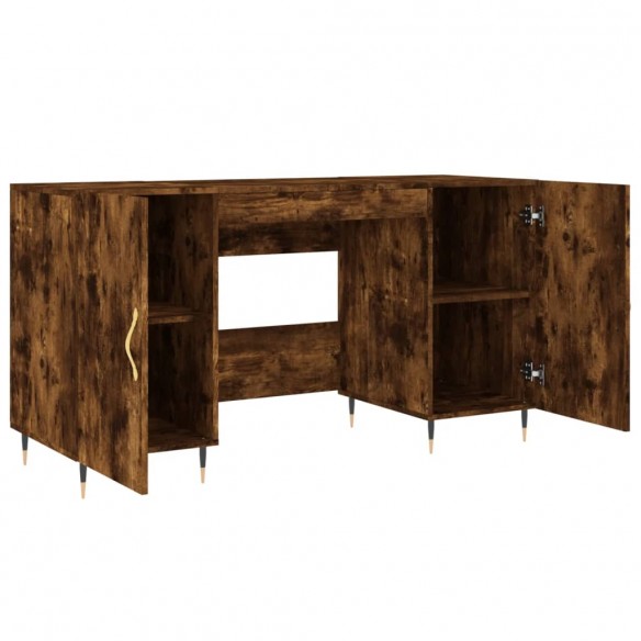 Bureau chêne fumé 140x50x75 cm bois d'ingénierie