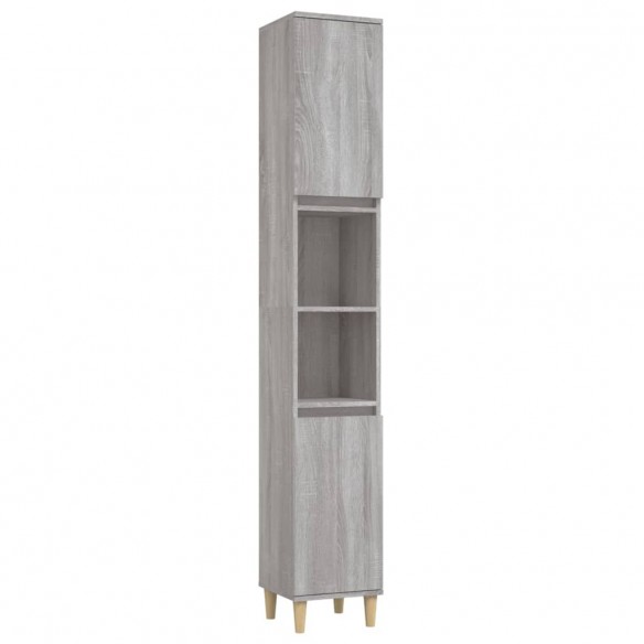 Armoire de bain sonoma gris 30x30x190 cm bois d'ingénierie